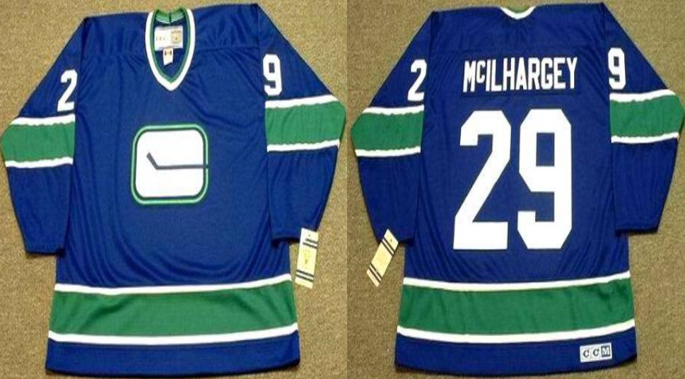 2019 Men Vancouver Canucks 29 Mcilhargey Blue CCM NHL jerseys
